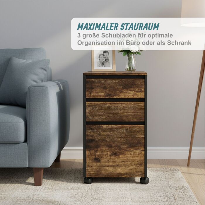 Контейнер Relaxdays на коліщатках з 3 висувними ящиками