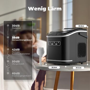 Машина для приготування льоду Acmeenjoy - компактна модель для кухні, офісу, бару та вечірок. Виготовляє 9 кубиків льоду за 6-8 хвилин, 12 кг за 24 години. Функція самоочищення.