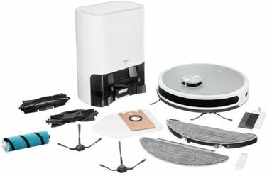 Робот-пилосос MEDION X21 SW з автомийкою та стацією самоочищення (лазерна навігація, потужність всмоктування 3000Pa, 2-в-1, створення точних карт, зони заборони, для кількох поверхів)