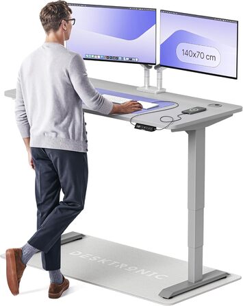 Електричний регульований стіл Desktronic HomePro 140x70 см - сірий