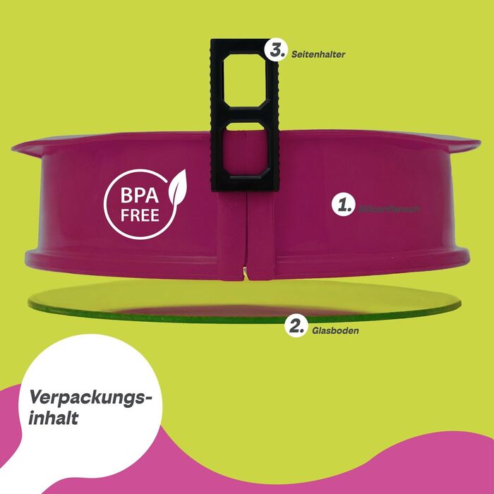 Силіконова форма для випічки тортів з антипригарним покриттям (з скляною основою XL), фіолетовий