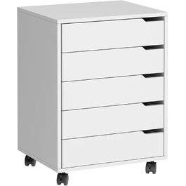 Контейнер для документів Sogesfurniture, офісний шафа з 5 висувними ящиками, білий