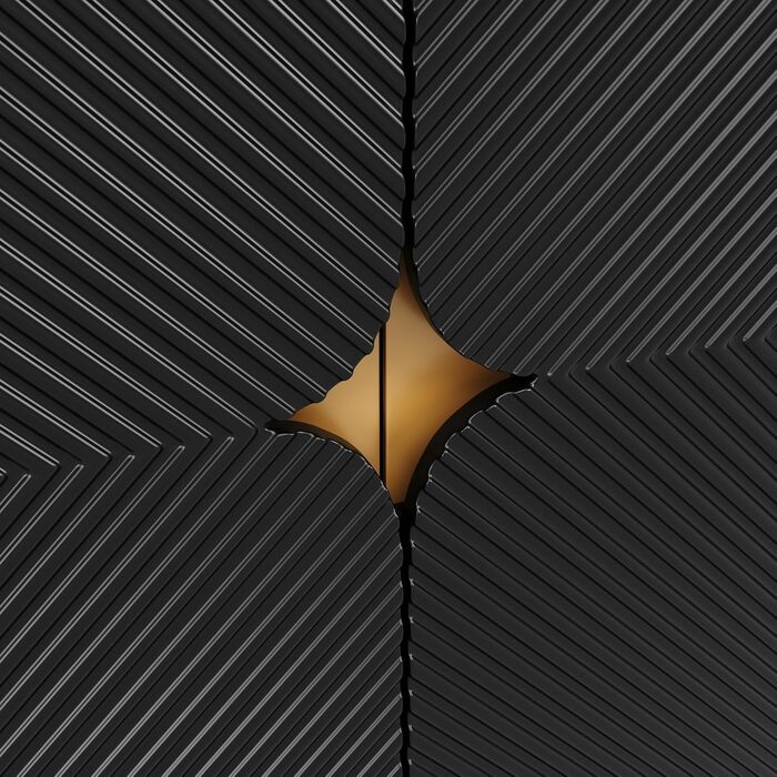 Комод з подвійними дверцятами та 3 висувними ящиками, 140x40x76 см (160x40x82 см), чорний