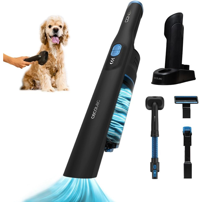 Ручний пилосос Cecotec Conga Rockstar: 210 Вт, цифровий, 20 кПа, до 40 хв роботи, 2 режими, аксесуари для килимів та матраців, сірий (Micro + Animal)