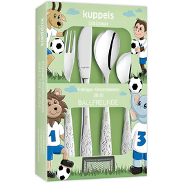 Дитячий набір столових приборів Kinderbesteck з гравіюванням, від 3 років, персоналізований, подарунок на хрещення/день народження, дитячий посуд, ферма (Ballfreunde)