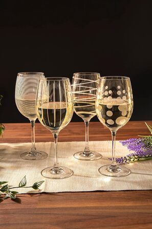 Кристальні келихи для білого вина Mikasa Cheers, набір 4 шт, 450 мл, сріблясті