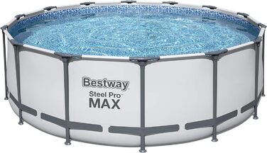 Знімний басейн Steel Pro Max 427 x 122 см, з картриджем 3.028 L/H кришкою і сходами, 56088, синій, 5612 шт.