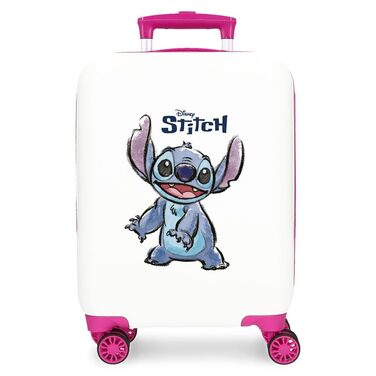Дитяча валіза для ручної поклажі Disney Stitch Moods (50 см), жорсткий ABS-пластик, кодовий замок, 4 подвійних колеса, модель Happy