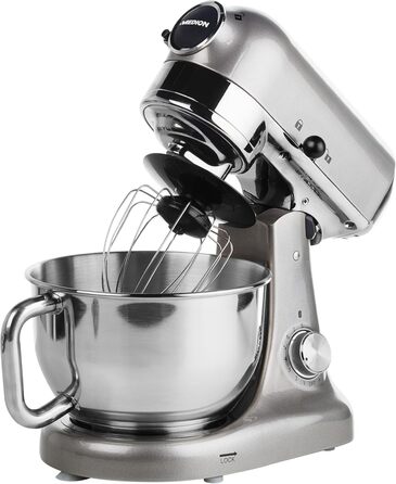 Кухонна машина MEDION MD16480 сіра металік: міксер, подрібнювач, 1000 Вт, 8 швидкостей, чаша з нержавіючої сталі