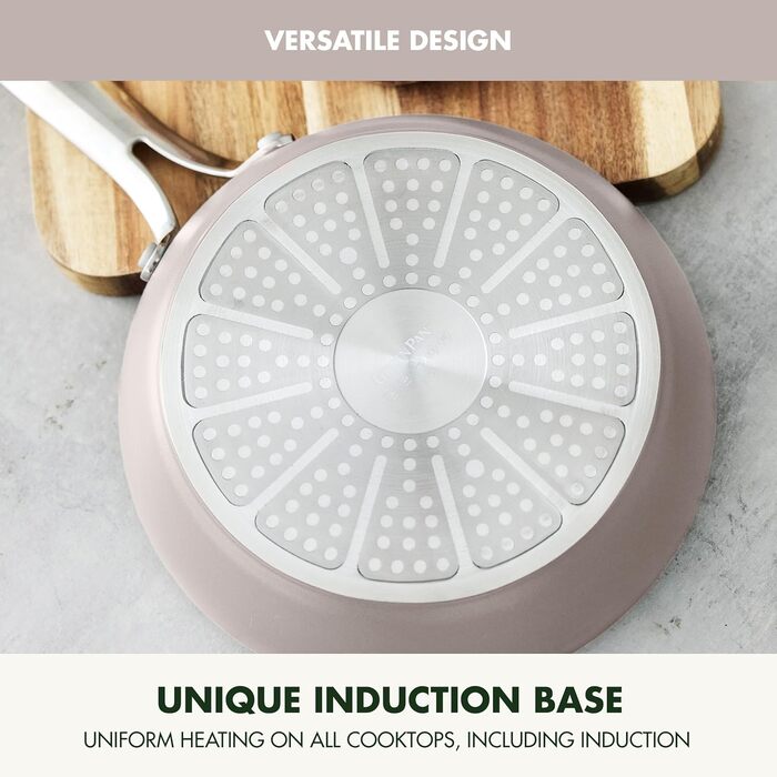 Набір кухонного посуду GreenPan Nova 10 предметів: каструлі та сковороди, антипригарне покриття без PFAS, для смаження, тушкування, супів, з кришками та інструментами