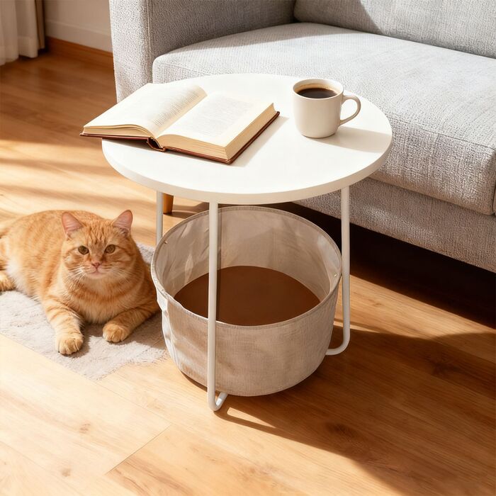 Relaxdays: Приставний столик з кошиком