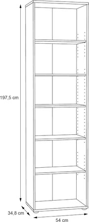 Книжкова шафа Newroom Shelf Artisan Oak Modern - 73.7x85.5x34.8 см (ШxВxГ) - Шафа з стоячою полицею - Lucius.Sixteen Кабінет Вітальня (09- Полиця V2)