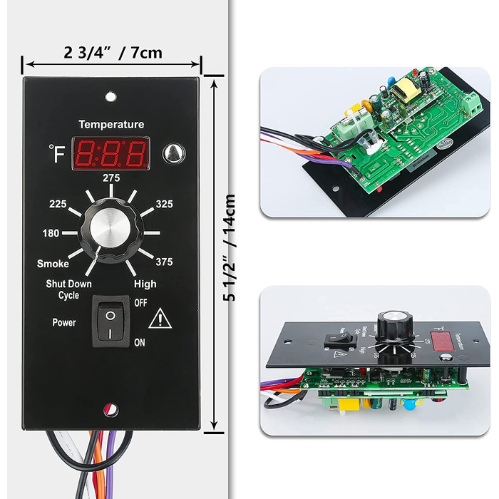 Набір цифрових контролерів Unidanho для заміни пелетних грилів Traeger з 2 датчиками м'яса і датчиком температури RTD 17,8 см-Заміна і модернізація аксесуарів для гриля Traeger (без м'ясного зонда)