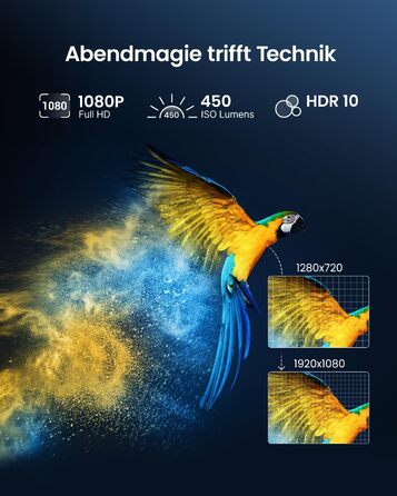 Портативний проєктор Dangbei Freedo з акумулятором, 450 ISO люмен, Google TV & Netflix, Dolby Audio, 1080P, HDR10, 165° нахил, Smart проєктор з WiFi & Bluetooth для дому та відпочинку на природі, 2,5 години роботи, з чохлом