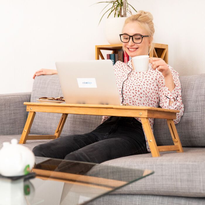 Столик для ноутбука Relaxdays з бамбука XL