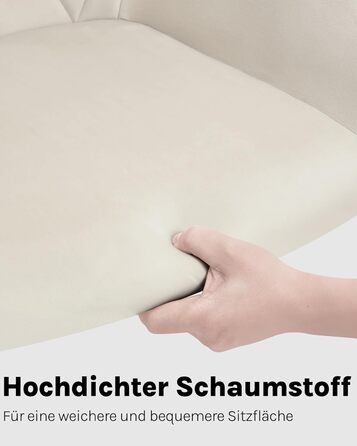 Крісла для їдальні WOLTU з підлокітниками та спинкою, для кухні, вітальні, їдальні, м'які крісла з оксамитовим покриттям, металеві ніжки, (кремовий, набір 8 шт)