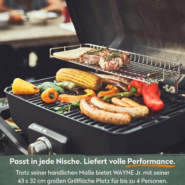 Rollwagen для газового гриля Wayne від BURNHARD®: міцна сталева рама, пластикові столики, адаптер для газового балону