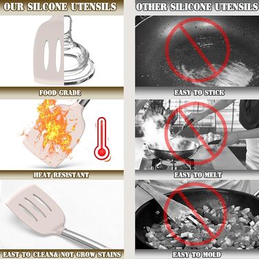 Набір кухонних аксесуарів Umite Chef: 43 предмети з нержавіючої сталі, антипригарне покриття, стійке до нагріву, бежевий