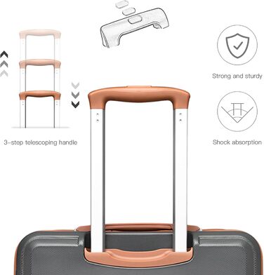 Набір валіз KONO 4 в 1: велика валіза, ручна валіза 55 см, косметичка, сумка для подорожей (кремово-білий)