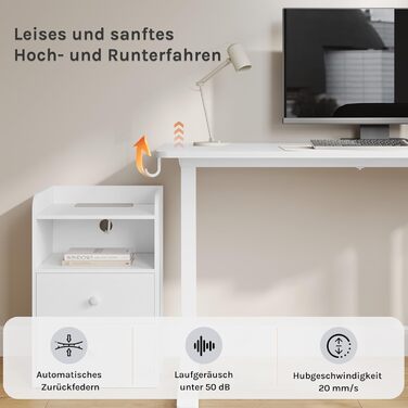 Електричний регульований стіл WOLTU, 120x60 см, білий. З USB-портом, функцією пам'яті, для офісу та дому. Ергономічний стіл для роботи за комп'ютером