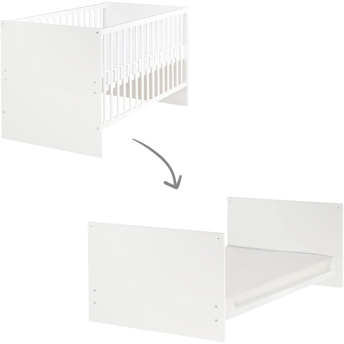 Комплект для дитячої кімнати Roba 'Антон' білий: пеленальний столик з 2 дверцятами, 1 поличкою, висота 90 см, пеленальний вкладиш