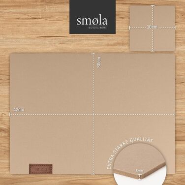 Набір Smøla з 12 елементів: фетровий сервізний комплект з підставками для посуду | Темно-сірий, миється | Декор для столу