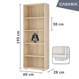 Книжкова шафа Vela Oak 5 відділень