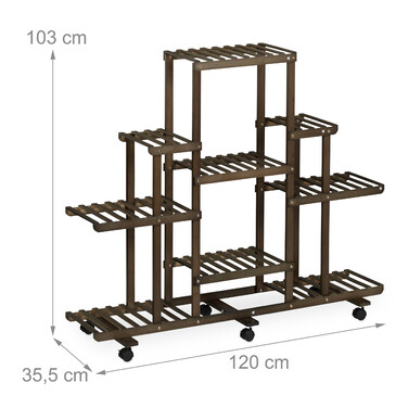 Полиця для бамбукових рослин Relaxdays з колесами
