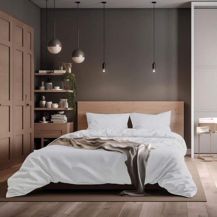 Бетліна з бавовни 200x220 см бежевого, кремового та таупового кольорів. Комплект для двоспального ліжка: простирадло 200x220 см та 2 наволочки 80x80 см з блискавкою. Матеріал: бавовна ренфорс, преміум-якість.