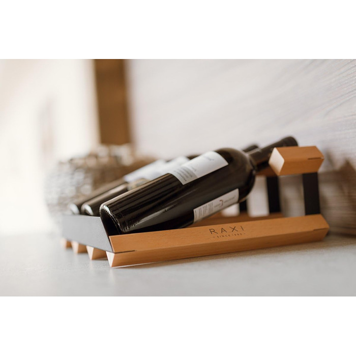 Стильна полиця для вина RAXI™ з бука (2 пляшки) - преміум дизайн