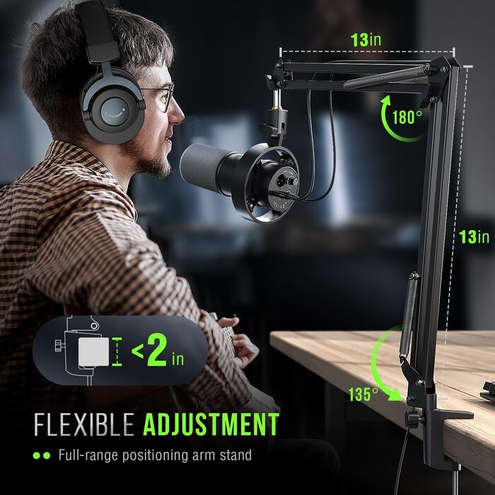 FIFINE K688: Студійний мікрофон XLR/USB для запису вокалу, подкастів, стрімінгу та геймінгу. Динамічний, з кардіоїдною характеристикою, навушником 3.5 мм та кнопкою мовлення.