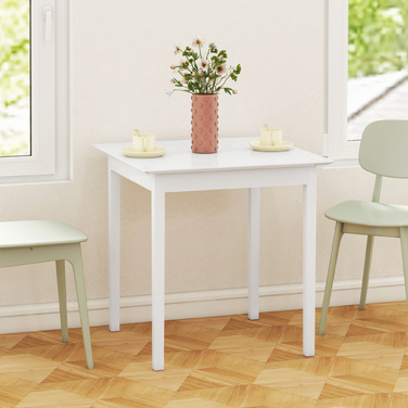 Обідній стіл для кухні, квадратний, сучасний дизайн, 75 см x 75 см x 76 см, білий