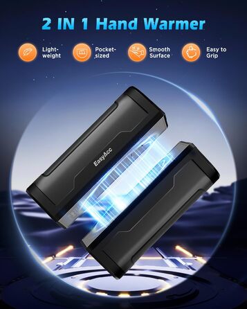 EasyAcc Портативний акумуляторний гріє рукавичка, чорний - великий