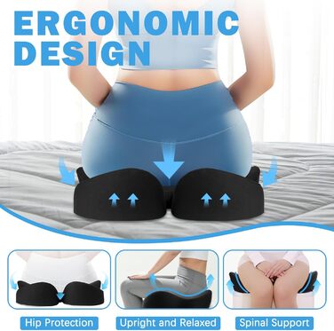 Подушка для офісного крісла Firhuza Memory-Sitzkissen: ергономічна, для полегшення болю в спині та ішіасу, з memory foam