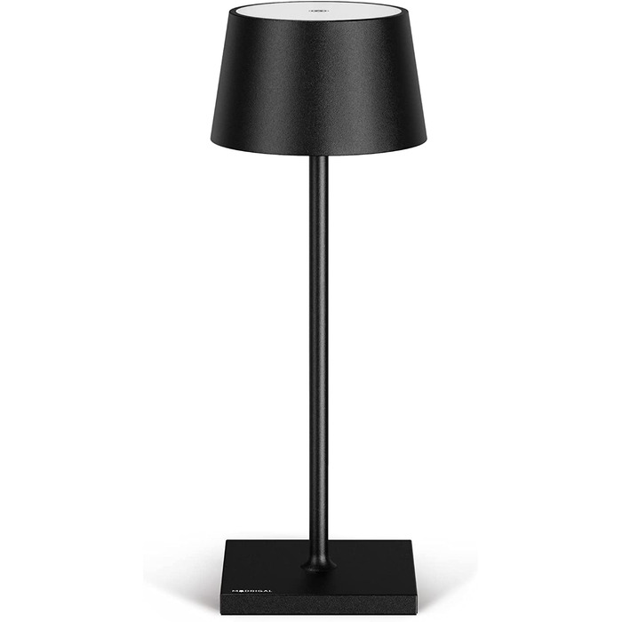 Стильна LED-лампа Stilosa на акумуляторі - бездротова торшерна лампа з датчиком дотику, регулюванням яскравості, USB-C зарядка, для дому та на вулицю (чорний, квадратна база 30 см)