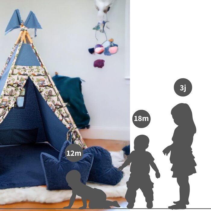 Дитячий намет-тіпі з килимком, подушкою та м'ячами - ігровий намет для дитячої кімнати - намет-тіпі для дівчаток - намет-тіпі для дітей - дитячий ігровий будиночок - ігрові пристрої для дому (автомобілі)