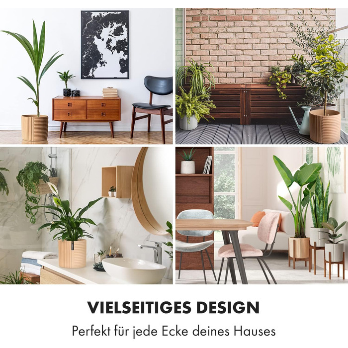 Квітчанка Fox & Fern Großer 30,5 см: стильний горщик з 3D-текстурою та дренажем для дому та саду