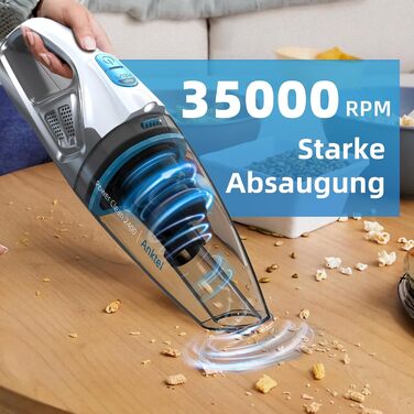 Акумуляторний ручний пилосос PowerClean 2400 для сухого та вологого прибирання з LED-підсвіткою, HEPA-фільтром та зарядною станцією, безмішковий