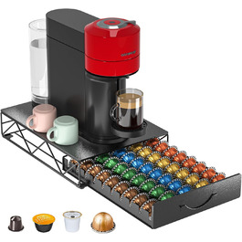 Тримач для капсул Vertuo та Nespresso: органайзер для 90 капсул, металевий, антиковзкий
