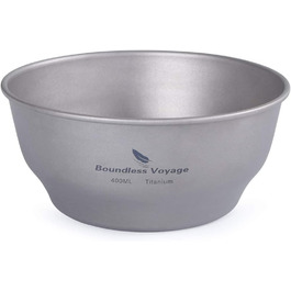Титанова тарілка Boundless Voyage, посуд для кемпінгу на відкритому повітрі, набір для вимірювання титанового посуду і посуду для похідного рюкзака (Ti15163b-u)
