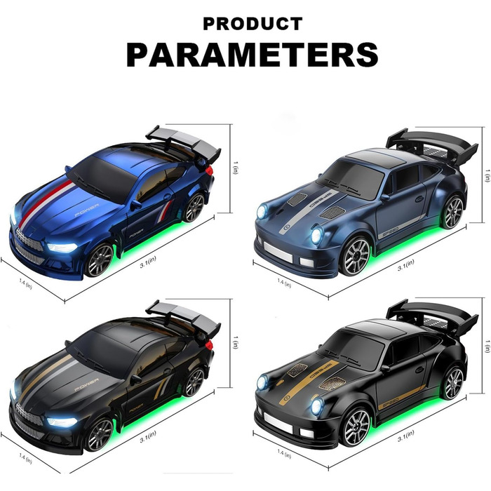 RC Дрифт-кар Umikk Mini Pro 1:64, 4WD, радіокерування, подарунок для дорослих (Стиль 4)