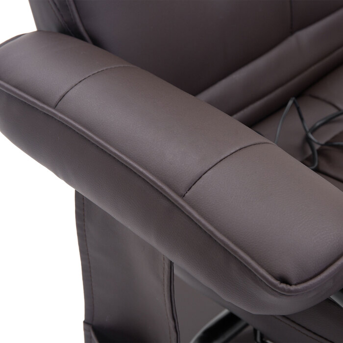 Крісло-масажер для відпочинку з підставкою для ніг, 10 вібраційних точок, 1 пульт дистанційного керування; розміри: 77 см x 84 см x 95 см, колір: коричневий