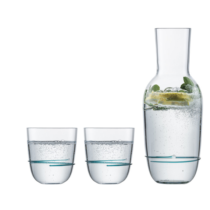 Графин для води з келихами, набір із 3 предметів, смарагдова аура Zwiesel Glas