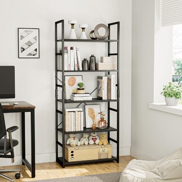 Стелаж OTK з 5 полицями, високий, для офісу та дому, білий (Carbon, 5-Shelf)