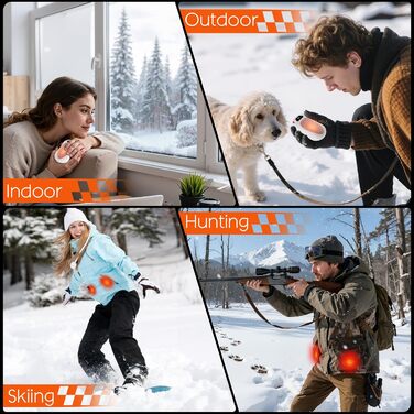 Електричний грієчка для рук 2 шт., 12000 мАг, з магнітною двосторонньою системою нагріву та цифровим індикатором температури та заряду батареї, для відпочинку на природі/кемпінгу (білий-рожевий)