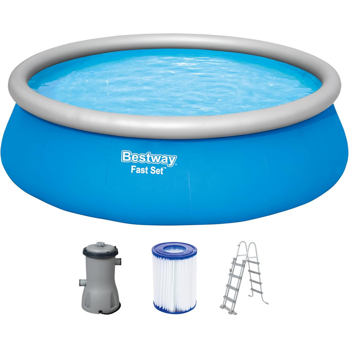 Каркасний басейн Bestway Fast Set з фільтром, круглий, 457x122 см, синій