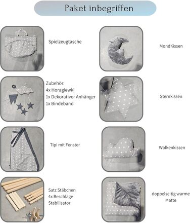 Намет-Тіпі для дітей з килимком, подушкою та м'ячами - ігровий намет у дитячу кімнату (Сірий)