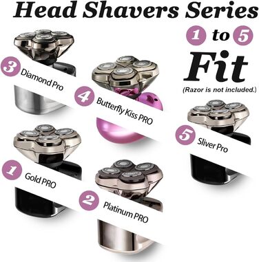 Змінні голівільні бритви (4 голови) для електричного гоління обличчя та тіла, сумісні з Pitbull Skull Shaver та Butterfly Kiss Pro, сірі