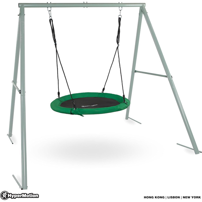 Гойдалка садова HyperMotion Storchennest з А-рамою для 2 осіб, зелена - 102 см, до 150 кг, UV-стійка