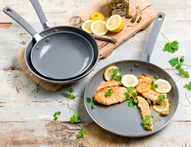 Сковорода GreenPan Melbourne з керамічним покриттям, індукційна, 30 см, алюміній, кварц сірий